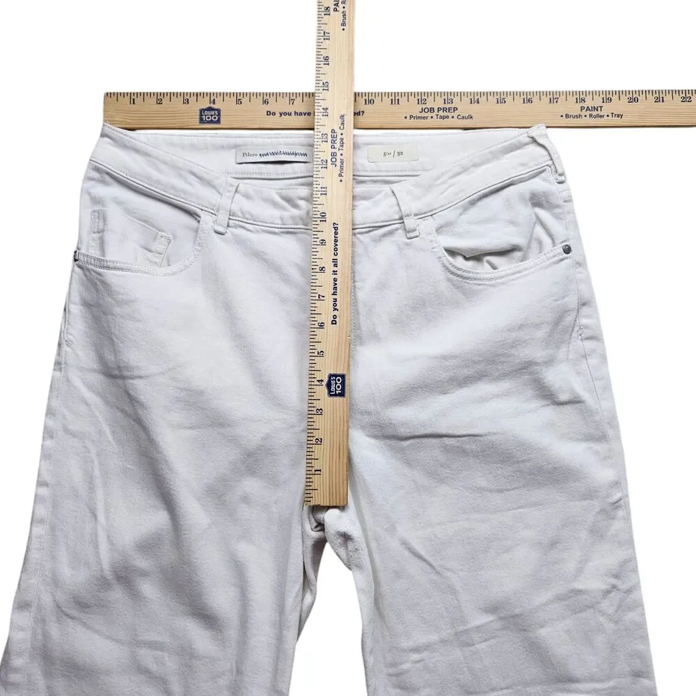 Anthropologie Pilcro Stet Floral Cutout Cropped Jeans Womens 32 White - Picture 5 of 11